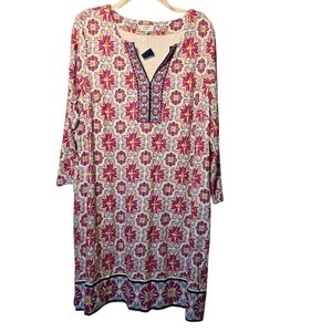 Crown & Ivy Multicolor Floral Design Knit Shift Dress XL NEW Pinks And Blues